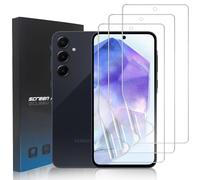 zonyee 3 Piezas Protector de Pantalla para Samsung Galaxy A55, Película Protectora de Hidrogel Flexible de TPU [Sin Cristal][Compatible con Sensor de Huellas Dactilares, Alta Sensibilidad]