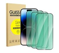 zonyee Protector de Pantalla para iPhone 14 Pro 6.1", 3 Piezas Anti Luz Azul Cristal Vidrio Templado Película para iPhone 14 Pro [Protección Ocular de Luz Verde], 9H Dureza, Anti-Arañazos
