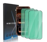 zonyee Protector de Pantalla para iPhone 17 Pro Max 6.9", 3 Piezas Anti Luz Azul Cristal Vidrio Templado Película para iPhone 17 Pro Max [Protección Ocular de Luz Verde], 9H Dureza, Anti-Arañazos
