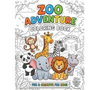 Zoo Adventure Coloring Book: Cute Zoo Animals Coloring Book for Kids Ages 5-8, Large 8.5 x 11 Pages with Easy and Bold Designs