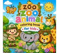 Zoo Animal Coloring Book for Kids Ages 3-8 | Cute Safari Animals, Easy Coloring Pages for Boys & Girls: 80 Easy Coloring Pages with Reading Sentences ... Glossy Cover | 8.5 x 8.5 Square Activity Book