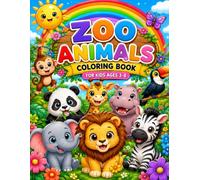 Zoo Animals Coloring Book: Cute Zoo Animals for Kids Ages 3-8