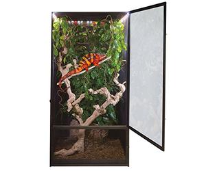 Zoo Med NT-17E ReptiBreeze Deluxe - Terrario de Gasa de Aluminio (61 x 61 x 122 cm, Incluye iluminación LED)