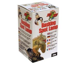 Zoo Med Repty Basking Spot Lamp Lámpara Diurna para Terrarios y Reptiles, 60 W, UVA, Bombilla para Reptiles, Tortugas, Ranas y Plantas de Terrario con Plato Interno