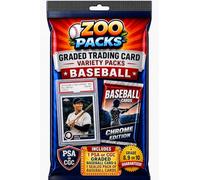 Zoo Packs Paquete variado de cartas de béisbol graduadas misteriosas: 1 tarjeta de clasificación PSA, CGC o SGC y 1 paquete de tarjetas de béisbol. Tarjeta clasificada garantizada para ser 8, 9 o 10