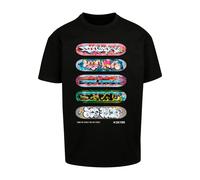 ZOO YORK Camiseta 'Skateboards' azul / rosa / negro / blanco XS azul / rosa / negro / blanco