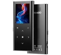ZOOAOXO 64GB Reproductor MP3, Reproductor de Música con Bluetooth 5.2, Altavoz HD Incorporado, Radio FM, Grabadora de Voz, Diseño Mini, Sonido de HiFi, Ideal para Deportes, Auriculares Incluidos