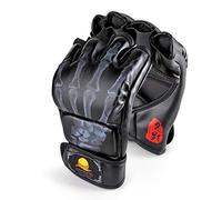 ZooBoo Guantes de Boxeo, Guantes de Artes Marciales Mixtas para Entrenamiento UFC, para Hombres y Mujeres, de Piel, más Acolchados, para Boxeo, Sparring, Muay Thai, Bolsa Pesada Negro