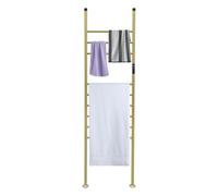 Zoobotanica Toallero eléctrico, escalera independiente con temporizador 1-24H, 45-70 °C, 180 W, calentador de toallas de pie, 9 travesaños (dorado)