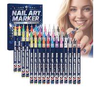 zoocco 12 Colors Nail Art Markers for Fan, Nail Art Pens for Game Day Designs, Easy Team Spirit Nail Art with Precise Lines & Quick-Dry Color (3 PCS)