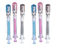 zoocco 2026 New Creative Syringe Shaped Gel Pen for Funny Novelty Ballpoint Pens for Office-School Supplies, Syringe Ink Pens Geared (6ps)