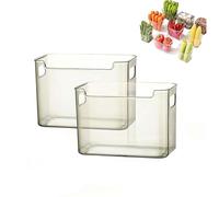 zoocco 2026 New Crystal Clear Freezer Storage Bins, Clear Freezer Storage Bins for Bottom Freezer, Pantry Organisers and Storage, Kitchen Organiser (Coffee)