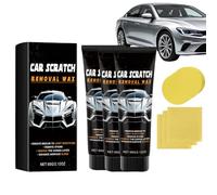 zoocco 2026 Upgraded Car Scratch Remover Kit, Vehicle Paint Scratch Repair Wax, Polishing Compound with Sponge & Cloth for Light & Minor Surface Marks (3 Sets)