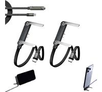 zoocco 240W Stand Data Cable, Lengthen 1.5 M, 2-in-1 Invisible Holder Charger Cable with Stand, Smarter Charging Experience Hands-free, Comfortable, Clutter-free (2 PCS)