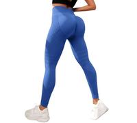 zoocco 3D Anti Cellulite Leggings for Women Butt Lift (Blue,XL)