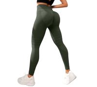 zoocco 3D Anti Cellulite Leggings for Women Butt Lift (Green-B,L)