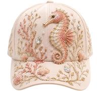 zoocco 3D Ocean Creatures Embroidery Cap, Adjustable Cotton Baseball Hat (CC)