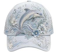 zoocco 3D Ocean Creatures Embroidery Cap, Adjustable Cotton Baseball Hat (FF)