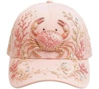 zoocco 3D Ocean Creatures Embroidery Cap, Adjustable Cotton Baseball Hat (GG)
