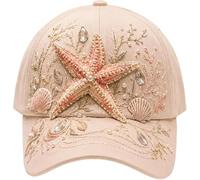zoocco 3D Ocean Creatures Embroidery Cap, Adjustable Cotton Baseball Hat (II)