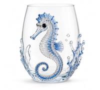 zoocco 3D Octopus Drinking Glass, Sculpted Design, 1 Pack (Seahorse)