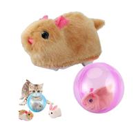 zoocco Automatic Rolling Cat Toy, Interactive Self-Rolling Ball with Plush Animal Inside, Smart Obstacle-Avoiding Moving Ball for Cats, Kittens & Small Dogs Indoor Play (Pink B)