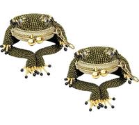 zoocco Beaded Frog Coin Purse Kiss Lock Keychain Mini Pouch (2pc)