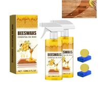 zoocco Beeswax Essential Oil Wax, Natural Beeswax Wood Polish for Furniture & Floors, Restore Shine & Scratch Care (2 PCS)