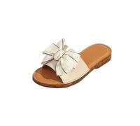 zoocco Bow Sandals for Women - Cute Slip-On Flat Sandals with Bows, Summer Sandals for Women 2025, Lightweight Vacation Shoes (H,36)