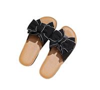 zoocco Bow Sandals for Women - Cute Slip-On Flat Sandals with Bows, Summer Sandals for Women 2025, Lightweight Vacation Shoes (G,38)