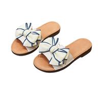 zoocco Bow Sandals for Women - Cute Slip-On Flat Sandals with Bows, Summer Sandals for Women 2025, Lightweight Vacation Shoes (C,35)