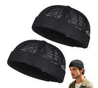 zoocco Brimless Hats for Men, Adjustable Breathable Mesh Beanie, Cooling Skullcap for Summer Outdoor Casual Wear (AK)