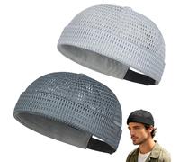 zoocco Brimless Hats for Men, Adjustable Breathable Mesh Beanie, Cooling Skullcap for Summer Outdoor Casual Wear (AC)