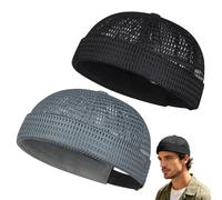 zoocco Brimless Hats for Men, Adjustable Breathable Mesh Beanie, Cooling Skullcap for Summer Outdoor Casual Wear (AA)