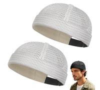 zoocco Brimless Hats for Men, Adjustable Breathable Mesh Beanie, Cooling Skullcap for Summer Outdoor Casual Wear (AJ)
