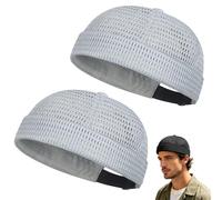 zoocco Brimless Hats for Men, Adjustable Breathable Mesh Beanie, Cooling Skullcap for Summer Outdoor Casual Wear (AS)