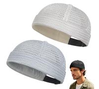 zoocco Brimless Hats for Men, Adjustable Breathable Mesh Beanie, Cooling Skullcap for Summer Outdoor Casual Wear (AN)