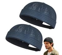 zoocco Brimless Hats for Men, Adjustable Breathable Mesh Beanie, Cooling Skullcap for Summer Outdoor Casual Wear (AG)