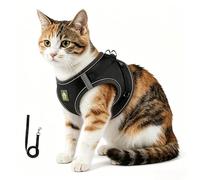 zoocco Cat Harness and Leash Set Nylon Adjustable Vest Style for Small Cats Indoor Walking Use (Black,L)