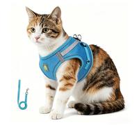 zoocco Cat Harness and Leash Set Nylon Adjustable Vest Style for Small Cats Indoor Walking Use (Blue,S)