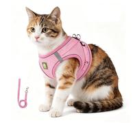 zoocco Cat Harness and Leash Set Nylon Adjustable Vest Style for Small Cats Indoor Walking Use (Pink,XL)