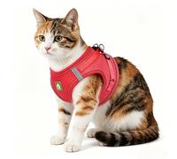 zoocco Cat Harness and Leash Set Nylon Adjustable Vest Style for Small Cats Indoor Walking Use (Red,M)