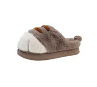 zoocco Cat Paw Slippers for Women, Cute Animal Plush Shoes, Cozy Soft Warm Cat Slippers for Girls Teens Adults (Khaki,40.5)