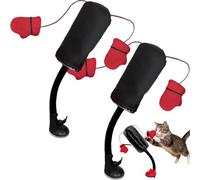 zoocco Cat Punching Bag Toy, Interactive Cat Boxing Toy with Dangling Gloves & Suction Cup Base, Punching Bag for Cats Indoor Exercise, Paw Play and Mental Stimulation (2pc)