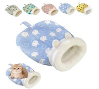 zoocco Cat Sleeping Bag, Cat Sleeping Bag for Indoor Cats, Cozy Pet Nest, Cozy Pet Nest for Cats, Soft Comfort Plush Cat Sack Winter (Blue Rabbit)