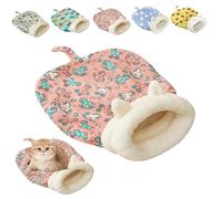zoocco Cat Sleeping Bag, Cat Sleeping Bag for Indoor Cats, Cozy Pet Nest, Cozy Pet Nest for Cats, Soft Comfort Plush Cat Sack Winter (Pink Trojan Horse)