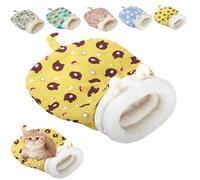 zoocco Cat Sleeping Bag, Cat Sleeping Bag for Indoor Cats, Cozy Pet Nest, Cozy Pet Nest for Cats, Soft Comfort Plush Cat Sack Winter (Yellow Bear)