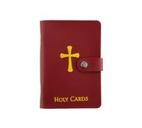 zoocco Catholic Prayer Card Holder - Portable Devotional Organizer for Church, Daily Prayer & Spiritual Reflection (Red)