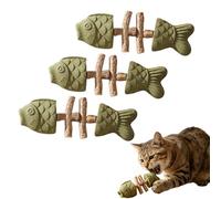 zoocco Catnip and Silvervine Chew for Indoor Cats, Engaging Play & Teeth Cleaning, Keeps Cats Active and Happy (3 PCS CC)