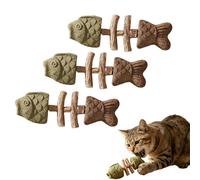 zoocco Catnip and Silvervine Chew for Indoor Cats, Engaging Play & Teeth Cleaning, Keeps Cats Active and Happy (3 PCS AA)